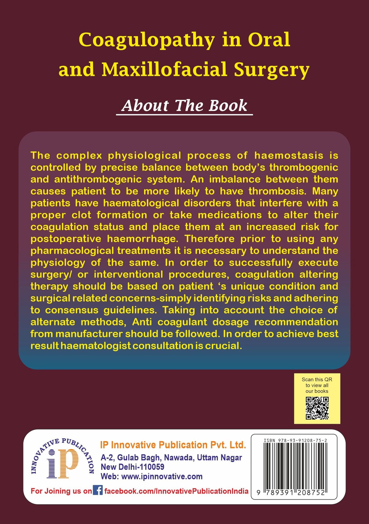 Coagulopathy in Oral and Maxillofacial Surgery - Retail Maharaj