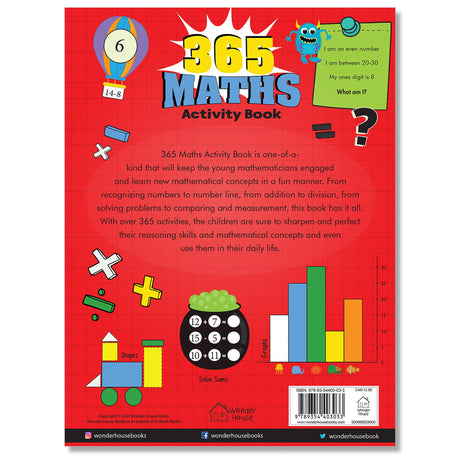 365 Maths Activity Book: Fun Activities and Practice Sheets | Learn Counting, Addition & Subtraction | Ages 4–7 | 3 Hours of Interactive Learning - Retail Maharaj