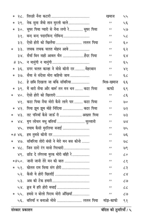 Bandish Ki Thumriya (Bandish Notations) - Retail Maharaj