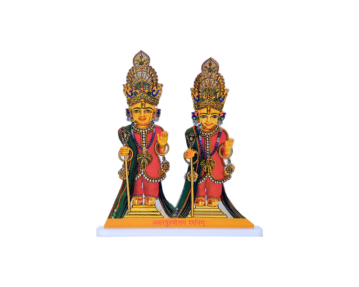 Akshar Purushottam Maharaj Foil(Acrylic & Stand: Large)