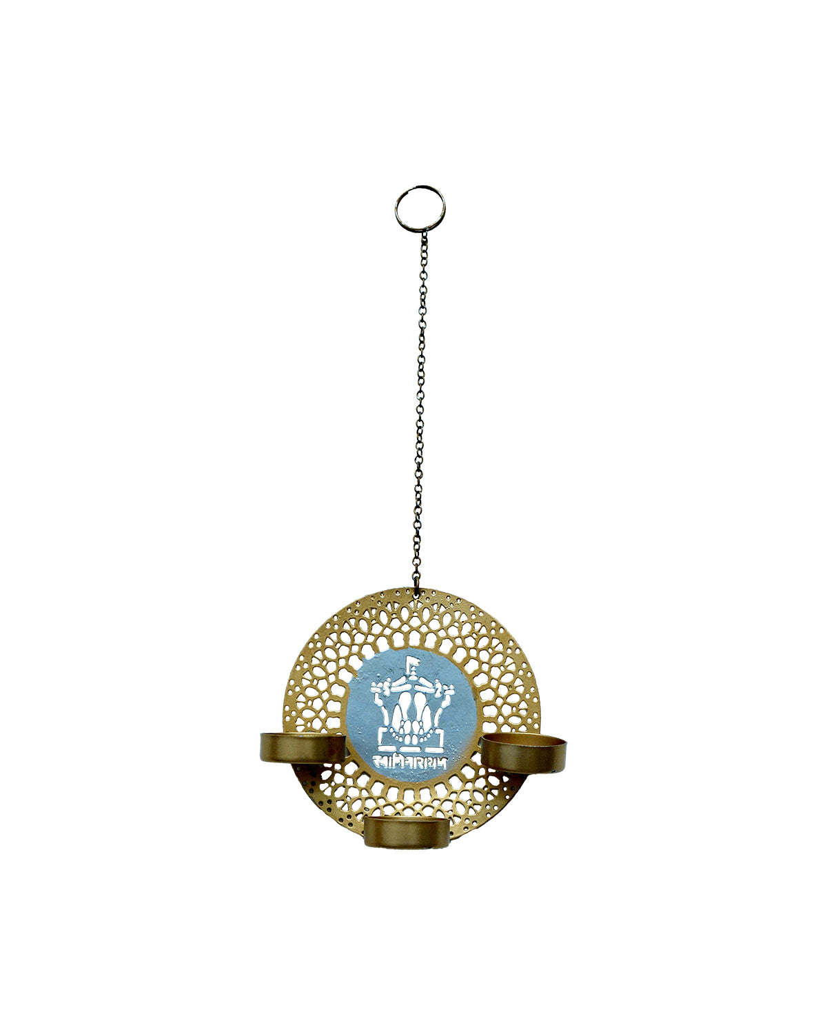 3-Light Diya Hanging – Swaminarayan Aksharderi Symbol