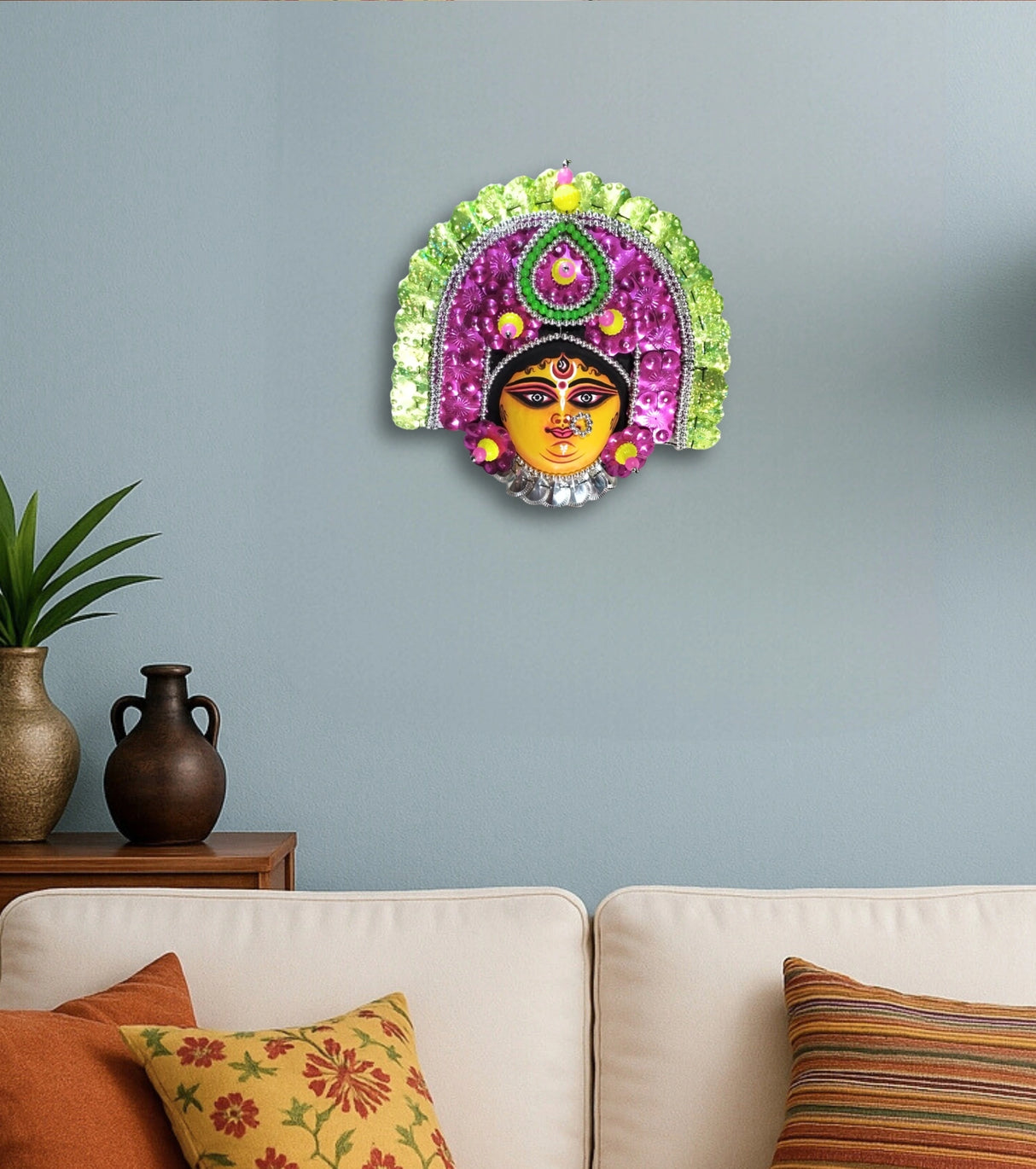 Kanakjyoti Devi Mukhosh – Handcrafted Purulia Chhau Mask by Sanju Shil - Retail Maharaj