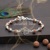 Rudraksha Silver Shiva Trishul Bracelet – Divine Spiritual Jewelry