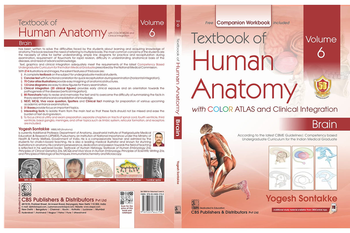 Textbook Of Human Anatomy With Color Atlas And Clinical Integration 2 Vol Set (Vol 5- Head Neck And Face And Vol 6-Brain) With Companion Workbook (Pb 2024)