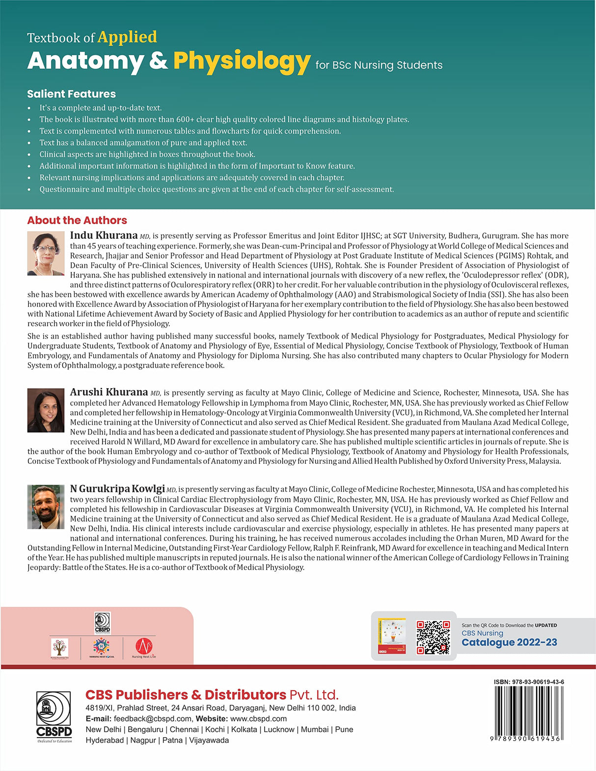 Textbook Of Applied Anatomy And Physiology For Bsc Nursing Students 3Ed (Pb 2023)