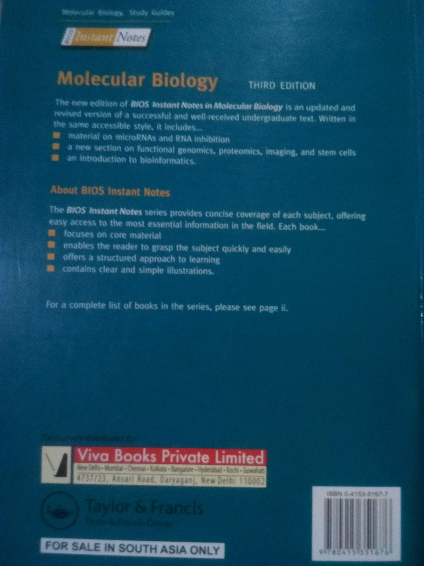 Molecular Biology (Instant Notes)