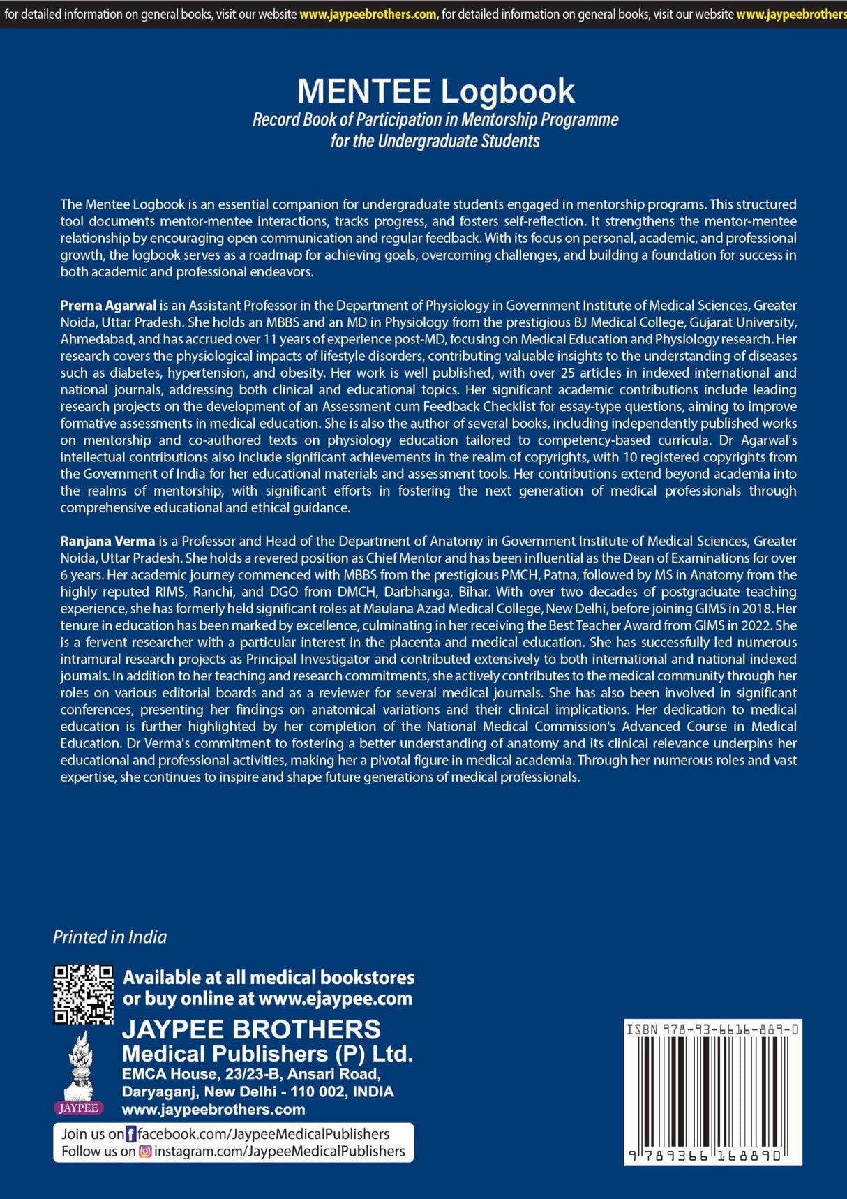 MENTEE LOGBOOK RECORD BOOK OF PARTICIPATION IN MENTORSHIP PROGRAMME FOR THE UNDERGRADUATE STUDENTS