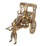 Kolkata’s Famous Handpulled Rickshaw (Static Dokra Showpiece) - Retail Maharaj