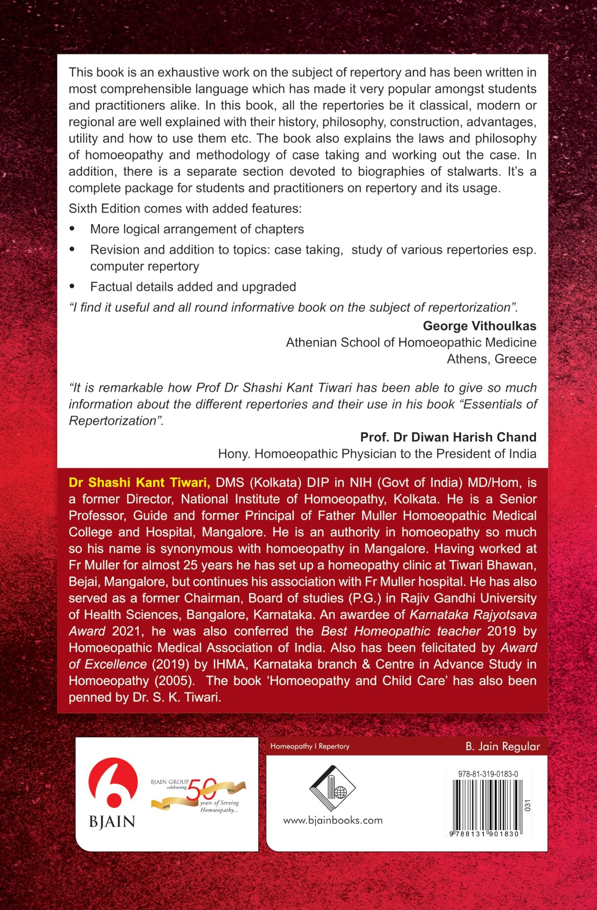 Essentials of Repertorization (Sixth Edition) - A comprehensive Textbook on case Taking and Repertorization - Retail Maharaj