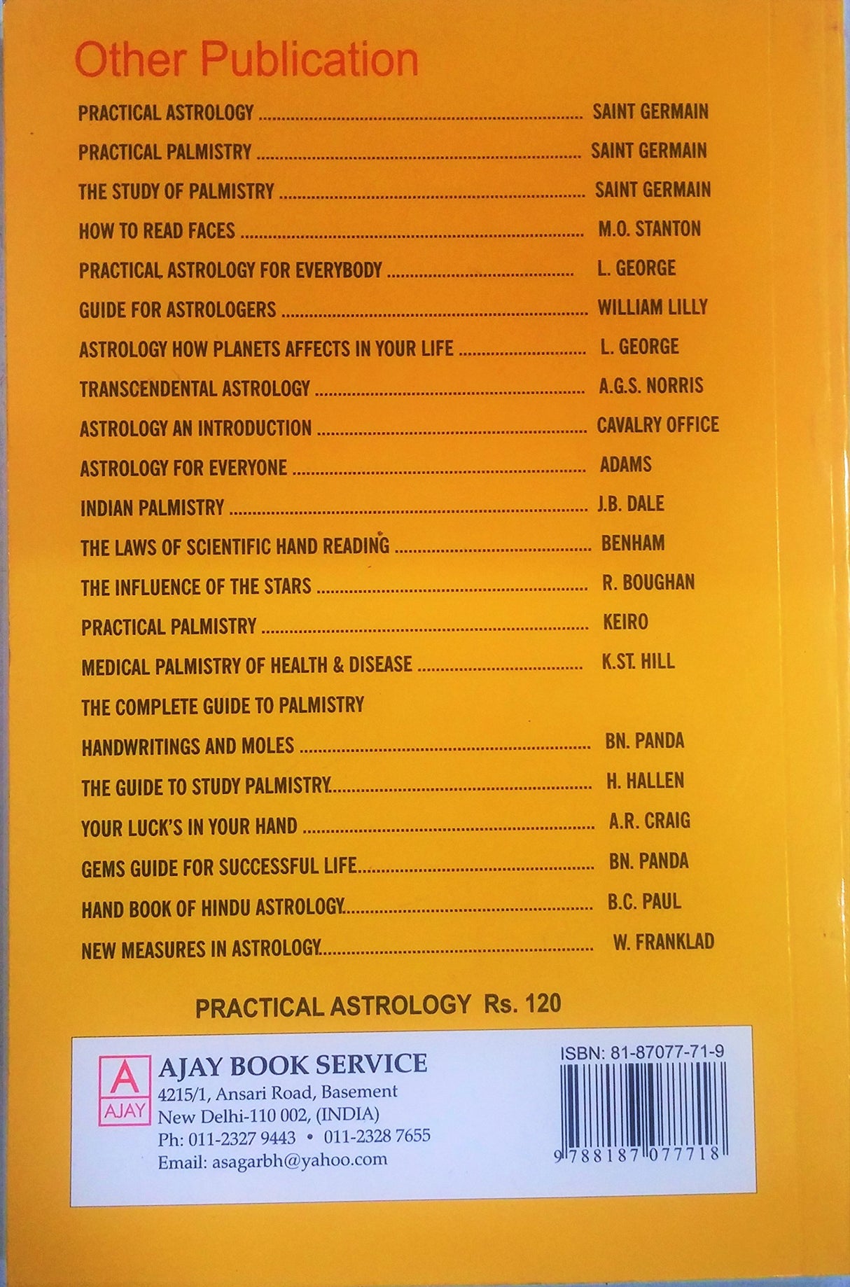Practical Astrology - A Simple Method of Casting Horoscopes [English] By Comte C De Saint Germain - Retail Maharaj