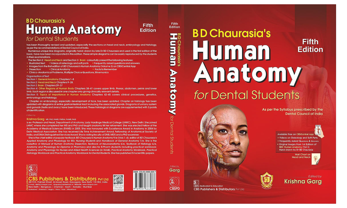 BD CHAURASIAS HUMAN ANATOMY FOR DENTAL STUDENTS 5ED (PB 2024)