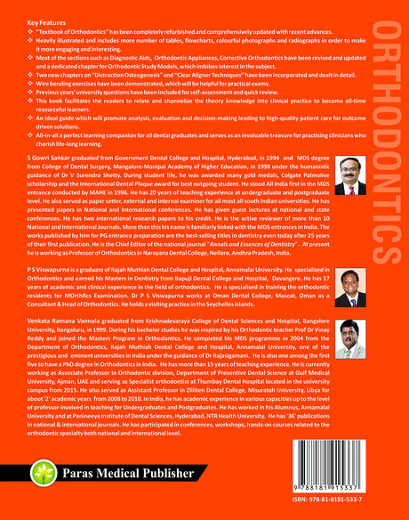 Textbook of Orthodontics (2nd Edition) [paperback] S Gowri Sankar,P S Viswapurna,Venkata Ramana Vannala [Jan 01, 2021]… - Retail Maharaj