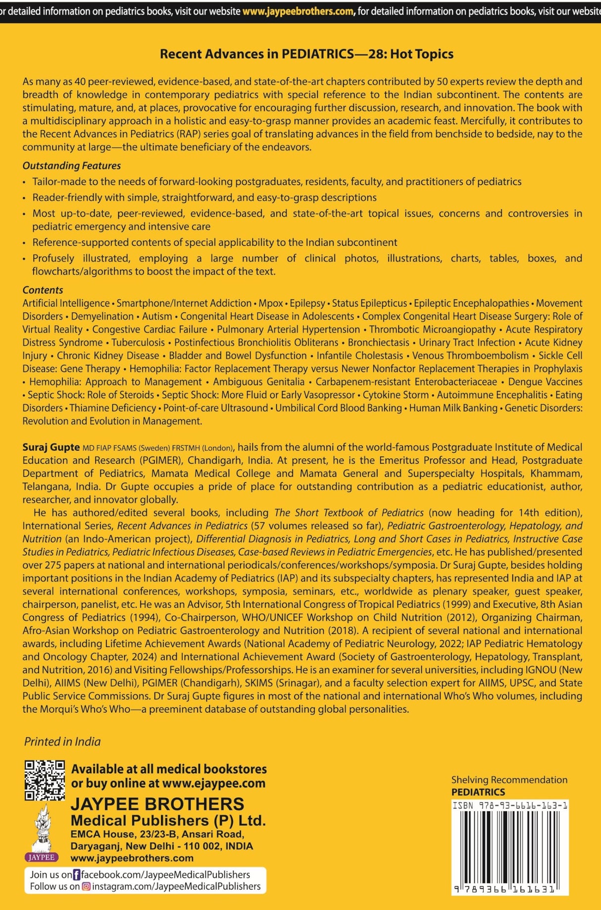 RECENT ADVANCES IN PEDIATRICS HOT TOPICS (VOLUME 28)