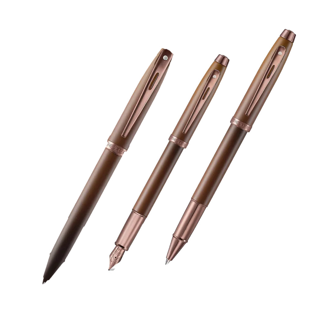 Sheaffer 100 Coffee Edition Matt Brown Pen with Regal Brown PVD Trim
