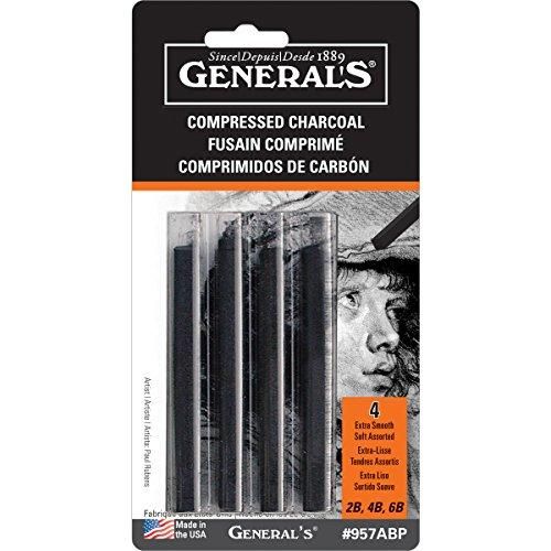 General’s Compressed Charcoal Sticks Assorted Pack – 12 Pieces