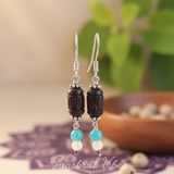 Handmade Beautifully Designed Radha Carved Tulsi Earrings – Divine Spiritual Jewelry