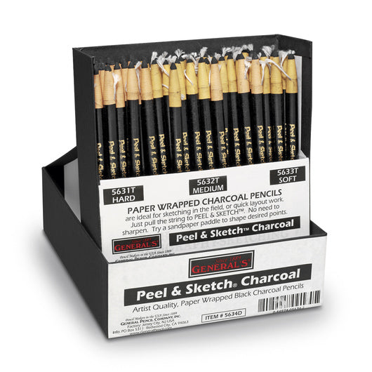 General’s Peel & Sketch Charcoal Pencil – Open Stock