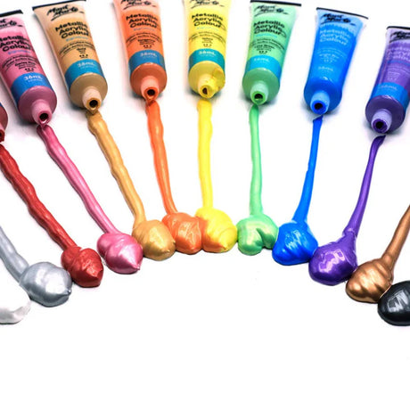 Mont Marte Metallic Signature Acrylic Paint Set 12 Tubes 36ml Each - Retail Maharaj
