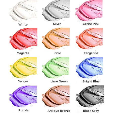 Mont Marte Metallic Signature Acrylic Paint Set 12 Tubes 36ml Each - Retail Maharaj