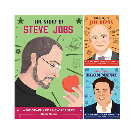 Biographies of Elon Musk, Jeff Bezos and Steve Jobs ( Set of 3 Books) - Retail Maharaj