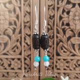 Handmade Beautifully Designed Radha Carved Tulsi Earrings – Divine Spiritual Jewelry