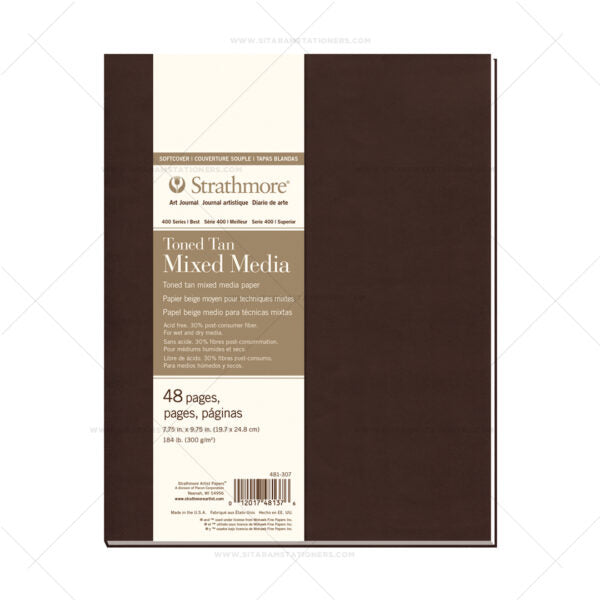 Strathmore 400 Series Toned Tan and Gray Mixed Media Art Journal Hardbound and Softcover