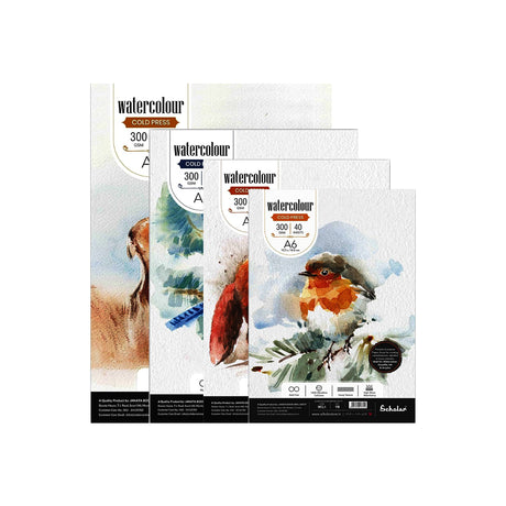 Scholar Watercolour Cold Pressed Paper Cut Packs 300 GSM Rough Texture - Retail Maharaj
