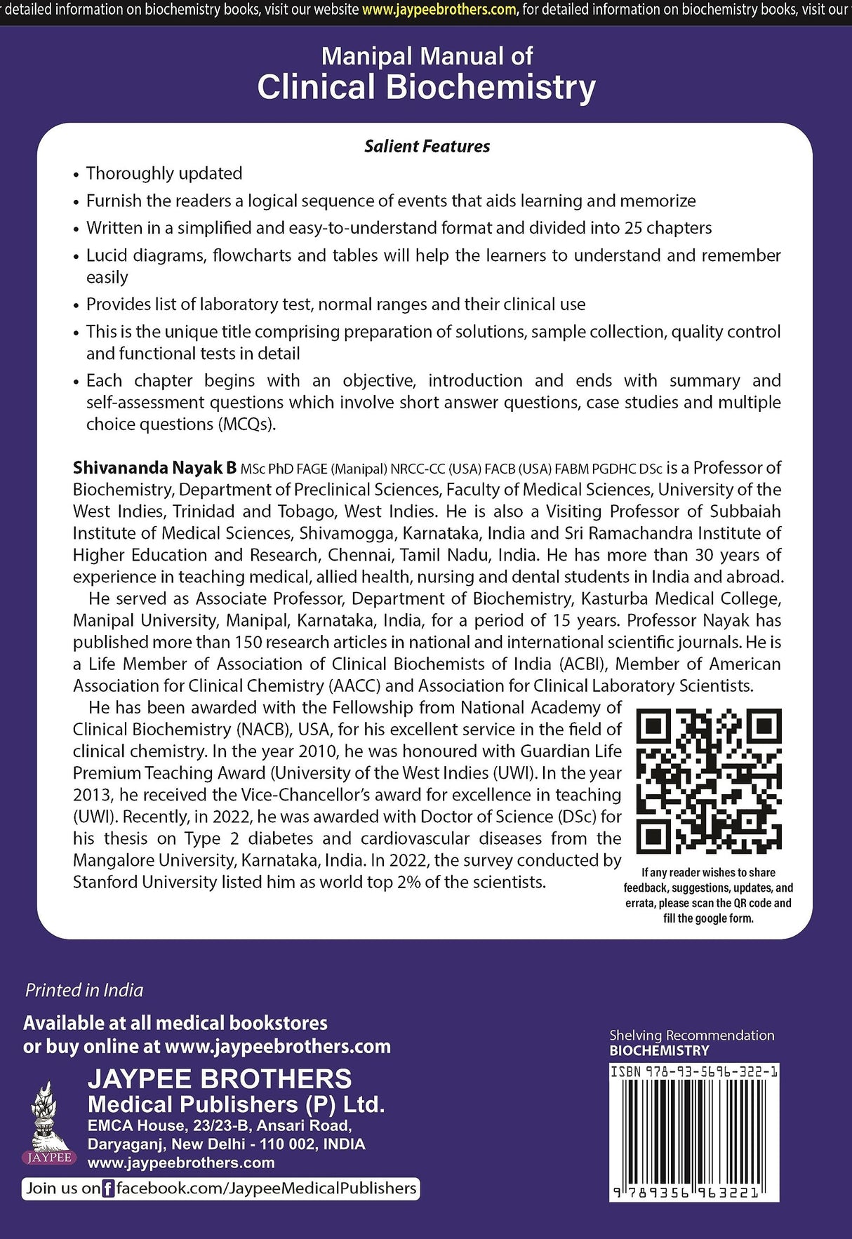 MANIPAL MANUAL OF CLINICAL BIOCHEMISTRY