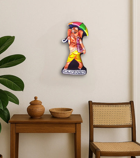 Reclining Ganesha Wall Hanging – Handcrafted Purulia Chhau Art Décor - Retail Maharaj