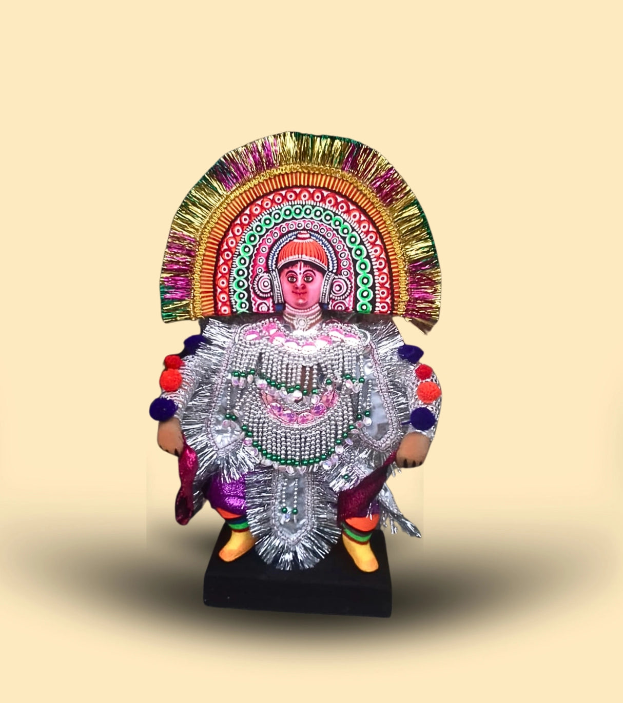 Purulia Chhau Figurine – Heroic Prince Avatar | Handcrafted Folk Art from Bengal - Retail Maharaj