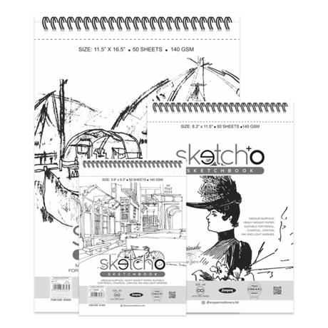 Anupam Sketch-O Spiral Drawing Book Soft Cover 140 GSM - Retail Maharaj