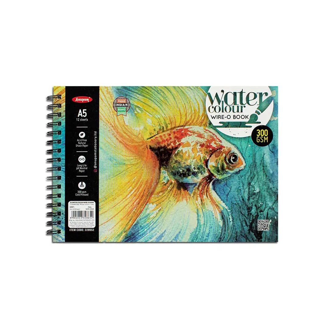 Anupam Cold Pressed Watercolour Paper Wire O Book 300 GSM