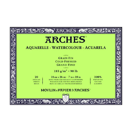 Arches Watercolour Cold Pressed Block and Pad 185 GSM - Retail Maharaj