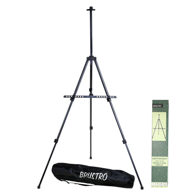 Brustro Lightweight Metal Easel Stand for Painting Display and Outdoor Use - Retail Maharaj