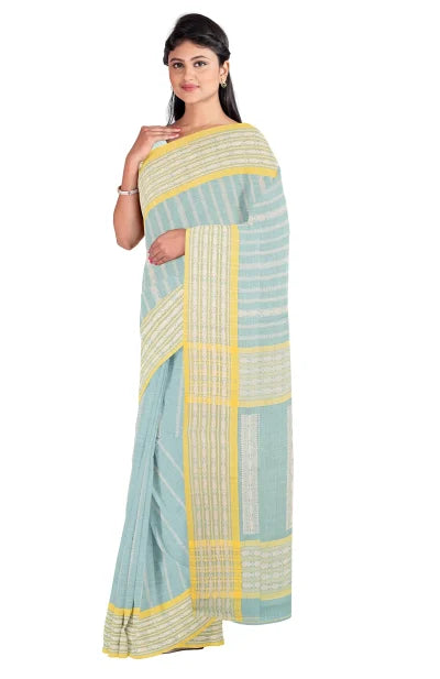 Tangail Mercerized Cotton Saree – Sea Green - Retail Maharaj