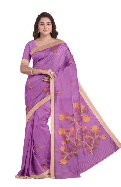 Kora Silk Jamdani Saree - Retail Maharaj