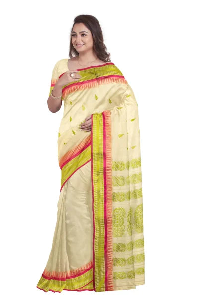 Garod Silk Saree – Cream - Retail Maharaj