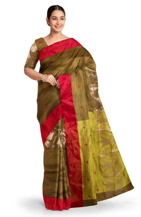 Handwoven Tangail Silk Saree – Multi Colour - Retail Maharaj