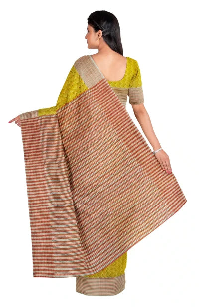 Handcrafted Kantha Silk Saree