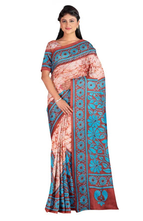 Handcrafted Kantha Silk Saree – Multi Colour - Retail Maharaj