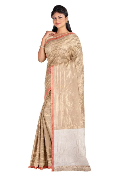 Calcutta Retro – Off-White Tangail Tussar Silk Saree