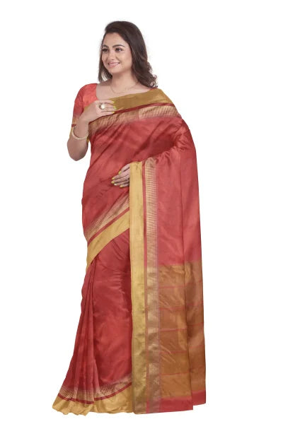 Garod Silk Saree – Rust & Golden - Retail Maharaj