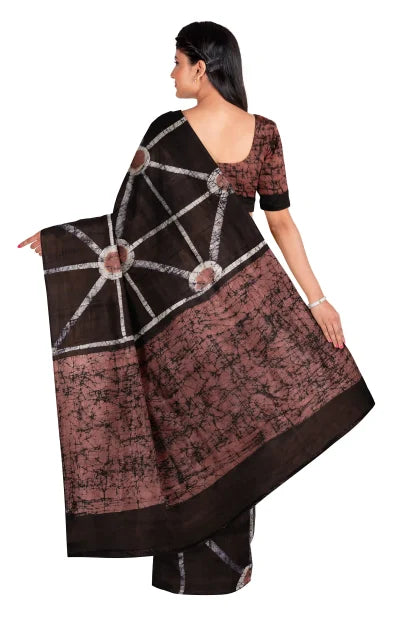 Calcutta Retro – Batik Silk Saree – Multi Colour - Retail Maharaj