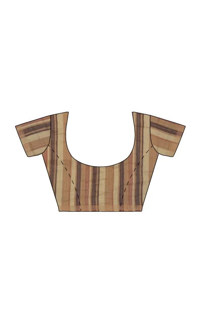 Handwoven Kora Silk-Linen Saree – Rust Colour - Retail Maharaj