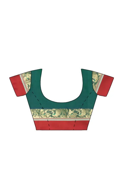 Garod Silk Saree – Forest Green - Retail Maharaj