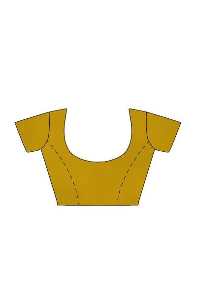 Handwoven Printed Silk Saree – Mustard - Retail Maharaj