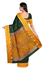 Handwoven Tangail Silk Saree – Hunter Green