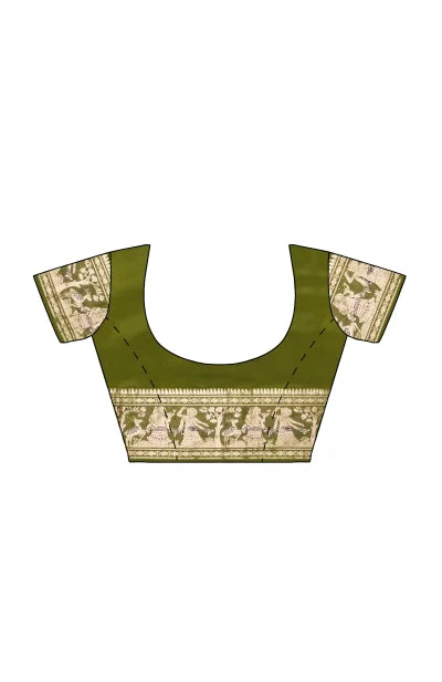 Baluchari Silk Saree with Zari Mina Work – Green - Retail Maharaj