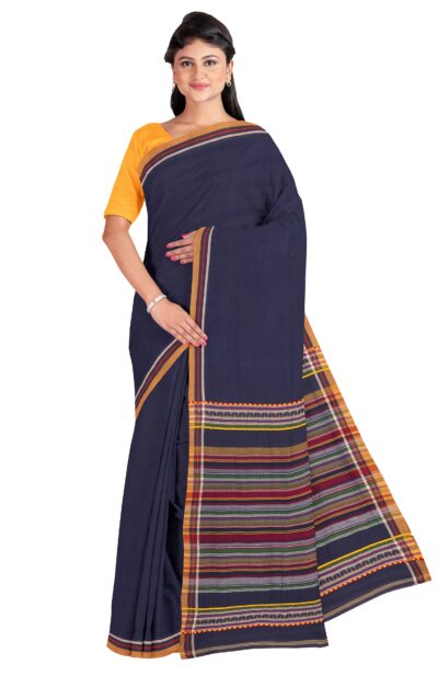 Tangail Cotton Saree – Blue - Retail Maharaj