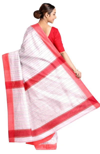 Handwoven Tangail Silk-Cotton Saree - Retail Maharaj